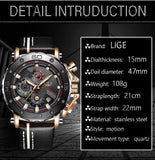 2019 LIGE Quartz Top Brand Luxury Big Dial Military Mens Watch - Ripe Pickings