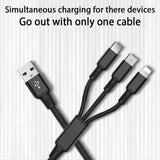 3 in 1 Fast Charging USB Cable for all Mobile Phones - Ripe Pickings