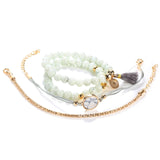 4pc Set Bohemian Round Stone Tassel Charm Bracelets for Women - Ripe Pickings