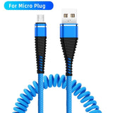 Spring-Type Fast Charging and Data Cord (USB to Micro USB or Type-C) - Ripe Pickings
