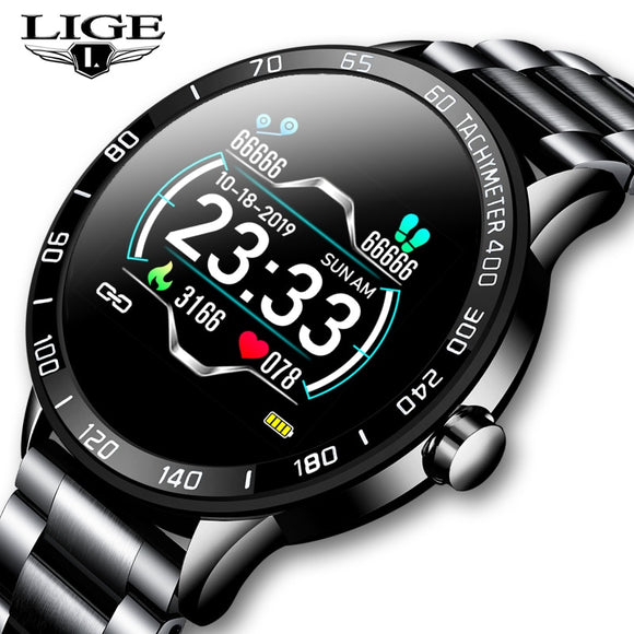 LIGE Mens Smart Watch with Chronograph, Pedometer, HR & BP Monitor - Ripe Pickings