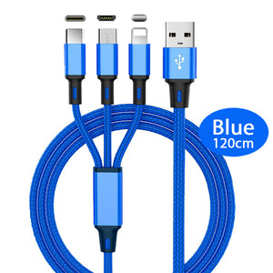 3 in 1 Fast Charging USB Cable for all Mobile Phones - Ripe Pickings