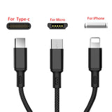 3 in 1 Fast Charging USB Cable for all Mobile Phones - Ripe Pickings