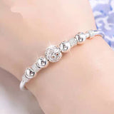 925 Sterling Silver Charm & Lucky Beads Bangle for Woman - Ripe Pickings