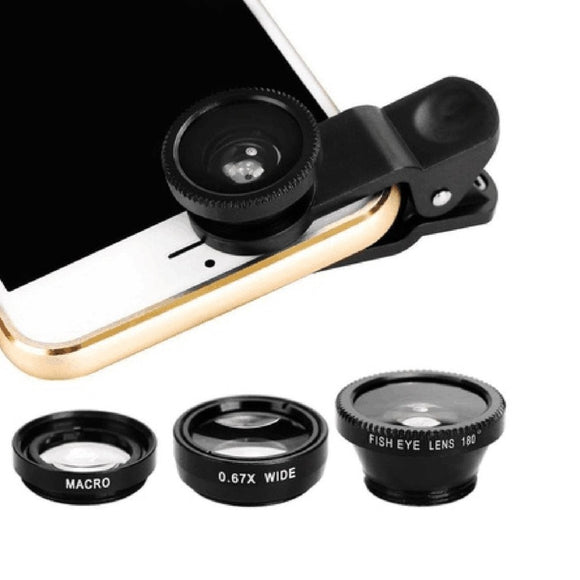3-in-1 Wide Angle Macro Fisheye Camera Lens Kits for all Mobile Phone - Ripe Pickings