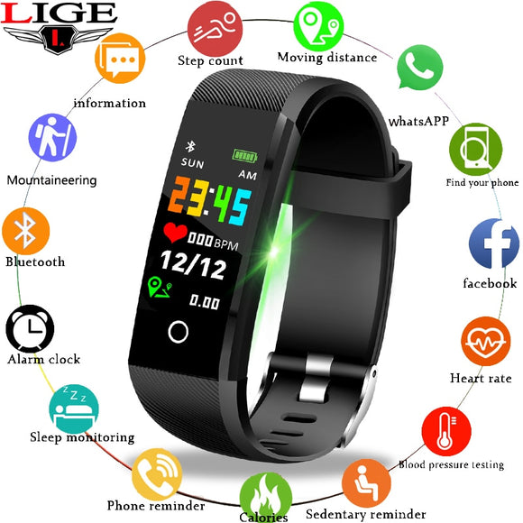 LIGE 2019 Smart Fitness Watch with Heart Rate Monitor, Pedometer, Call & Message Notifications & More - Ripe Pickings