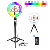 RGB LED Selfie Ring Light with Colorful Photography Lighting (includes. Remote Control) - Ripe Pickings