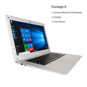 14.1" Jumper EZbook 2 Notebook (Win10 Computer, 1080P FHD, Intel Cherry Trail Z8350, 4GB 64GB Ultrabook) - Ripe Pickings