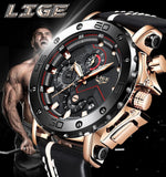 2019 LIGE Quartz Top Brand Luxury Big Dial Military Mens Watch - Ripe Pickings