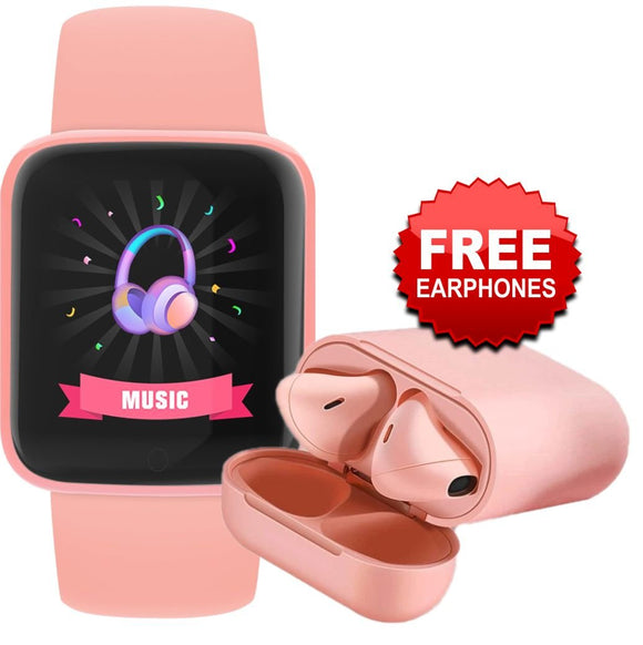 2021 Macaron Y68S Smart Watch + 2021 Macaron Mini - 2 TWS Wireless Earphones + Charger Box - Ripe Pickings