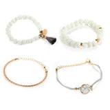 4pc Set Bohemian Round Stone Tassel Charm Bracelets for Women - Ripe Pickings