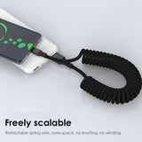 5A Micro USB Type - C Fast Charging Spring Cable - Ripe Pickings
