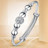 925 Sterling Silver Charm & Lucky Beads Bangle for Woman - Ripe Pickings