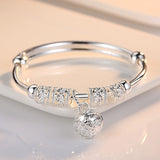 925 Sterling Silver Hollow Bells & Ball Bangle (Adjustable Bracelet) - Ripe Pickings