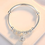 925 Sterling Silver Hollow Bells & Ball Bangle (Adjustable Bracelet) - Ripe Pickings