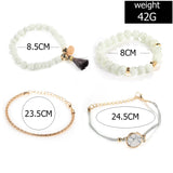 4pc Set Bohemian Round Stone Tassel Charm Bracelets for Women - Ripe Pickings