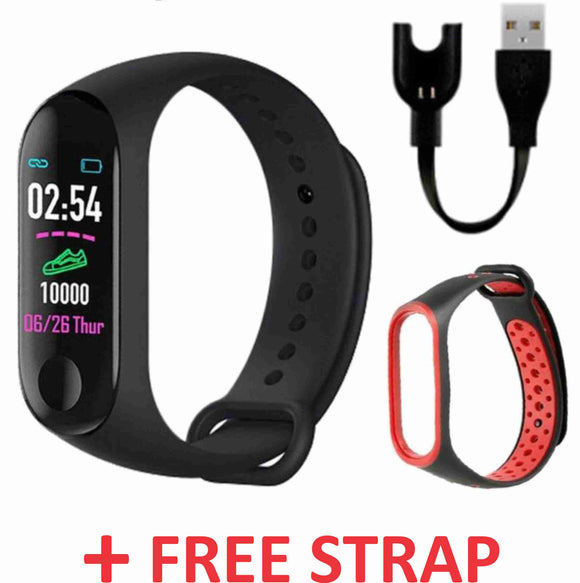 M3 Smart Fitness Watch with *** 1 x FREE MULTI-COLOUR STRAP *** - Ripe Pickings