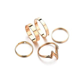 Gold Coin Pattern, Fatima Palm Knuckle Ring & Stainless Steel Rings Sets for Women by Yada - Ripe Pickings
