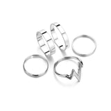 Gold Coin Pattern, Fatima Palm Knuckle Ring & Stainless Steel Rings Sets for Women by Yada - Ripe Pickings