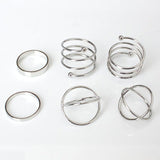 Gold Coin Pattern, Fatima Palm Knuckle Ring & Stainless Steel Rings Sets for Women by Yada - Ripe Pickings