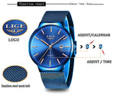 LIGE Fashion Full Stainless Steel Mesh Strap Business Watch - Ripe Pickings