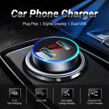 Mini Dual USB Mobile Phone Fast Charger for Vehicles (with LED Display) - Ripe Pickings