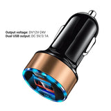 Mini Dual USB Mobile Phone Fast Charger for Vehicles (with LED Display) - Ripe Pickings