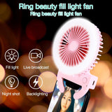 Mini Selfie LED Ring Light With Portable Electric Fan (Mounts onto any Mobile Phone) - Ripe Pickings