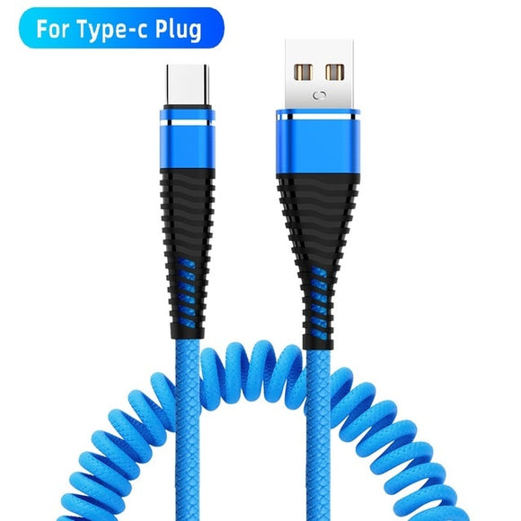 Spring-Type Fast Charging and Data Cord (USB to Micro USB or Type-C) - Ripe Pickings