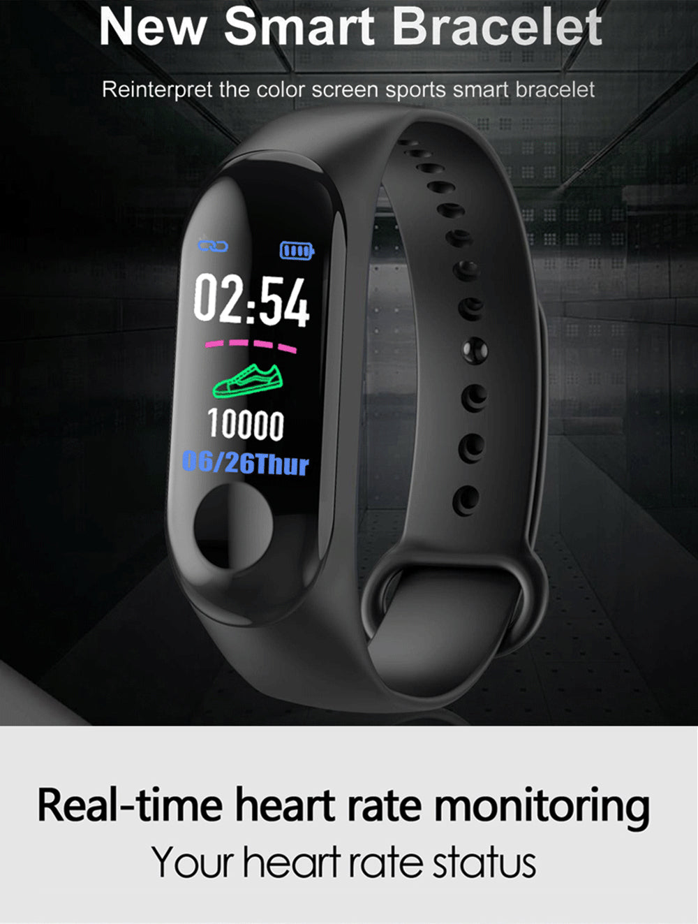 Waterproof M3 Smart Watch Sport Smart Band Blood Pressure Monitor Smart  Wristband Smartwatch Bracelet M3 Wristband for Men Women
