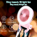 Mini Selfie LED Ring Light With Portable Electric Fan (Mounts onto any Mobile Phone) - Ripe Pickings