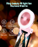 Mini Selfie LED Ring Light With Portable Electric Fan (Mounts onto any Mobile Phone) - Ripe Pickings