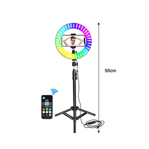 RGB LED Selfie Ring Light with Colorful Photography Lighting (includes. Remote Control) - Ripe Pickings