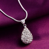 925 Sterling Silver AAA Zircon Drop-Shaped Pendant & Necklace - Ripe Pickings