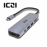 ICZI 6 in 1 USB C Multifunction HUB  - type C to 4K HDMI USB 3.0 SD TF Card Converter - Ripe Pickings