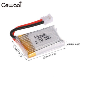 Cewaal Drone Battery 3.7V 150mAh Li-Polymer Battery for JJRC H36 Eachine E010 - Ripe Pickings