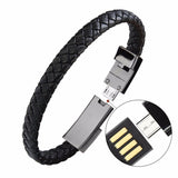 Mini/Micro USB Leather Bracelet Used for Data Transfer, Charging and a Sync Cord - Ripe Pickings