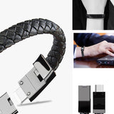 Mini/Micro USB Leather Bracelet Used for Data Transfer, Charging and a Sync Cord - Ripe Pickings