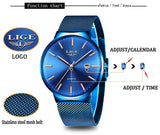 LIGE Fashion Full Stainless Steel Mesh Strap Business Watch - Ripe Pickings