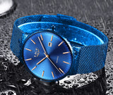 LIGE Fashion Full Stainless Steel Mesh Strap Business Watch - Ripe Pickings