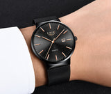 LIGE Fashion Full Stainless Steel Mesh Strap Business Watch - Ripe Pickings