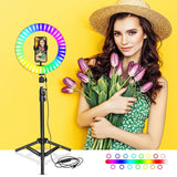 RGB LED Selfie Ring Light with Colorful Photography Lighting (includes. Remote Control) - Ripe Pickings