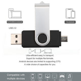 USB Flash Drive 32G + USB 2.0 Micro USB - Caps on Both Ends for Computers and Android Devices - Ripe Pickings
