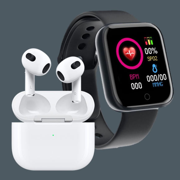 Y68S Macaron Smart Watch + Air Pro 4 TWS Wireless Earbuds & Charger Case - Ripe Pickings